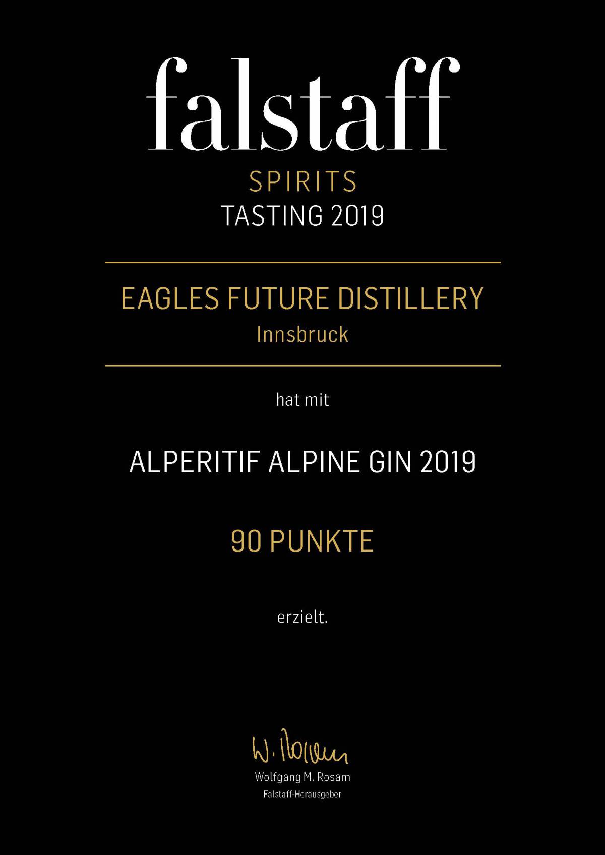 Falstaff Urkunde Tasting 2019