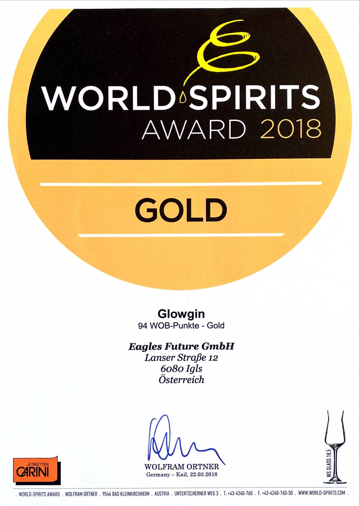 WSA Urkunde Glowgin 2018