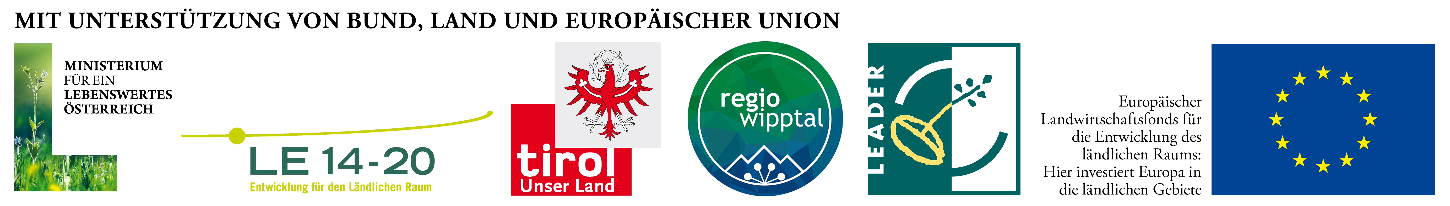 Logos von Bund, Land und europäischer Union